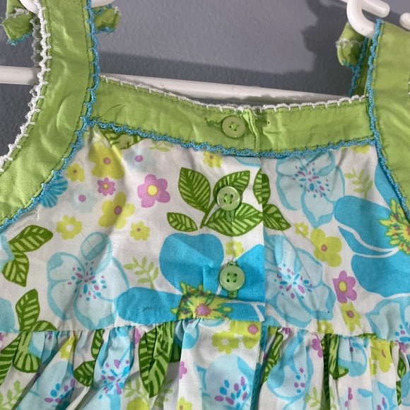 George Kids Dress with Green and Blue Floral DesignSize 12 Months - Picture 4 of 9